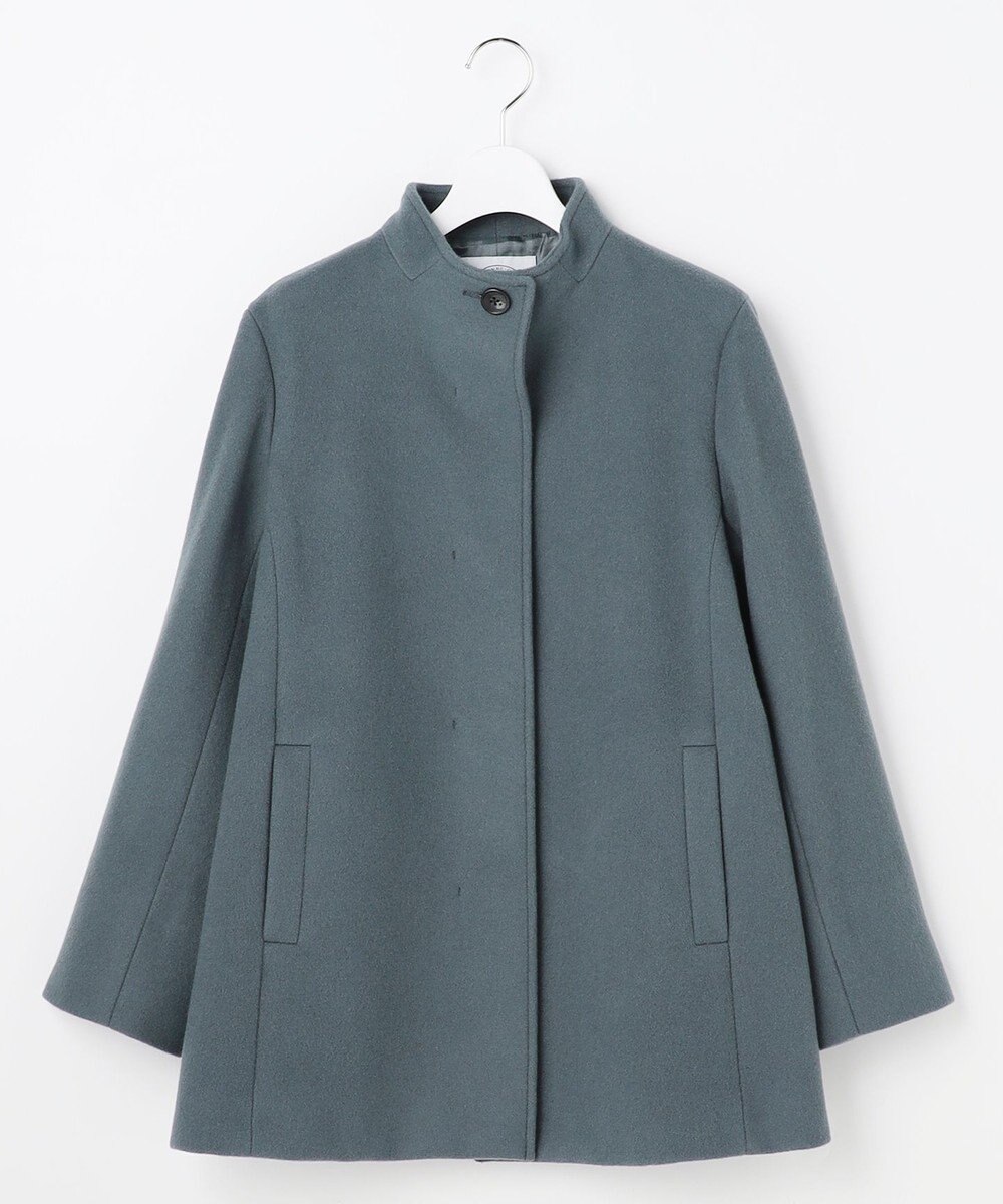 J.PRESS LADIES ショートビーバー ミディ丈 スタンドカラー コート 