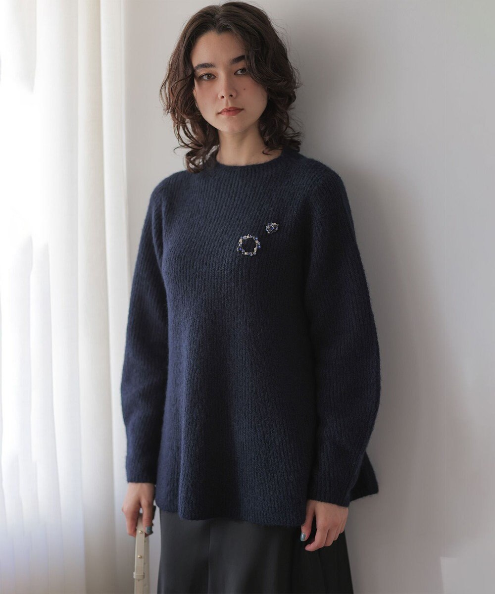 組曲 L へアリーヤーン フレア ニット 