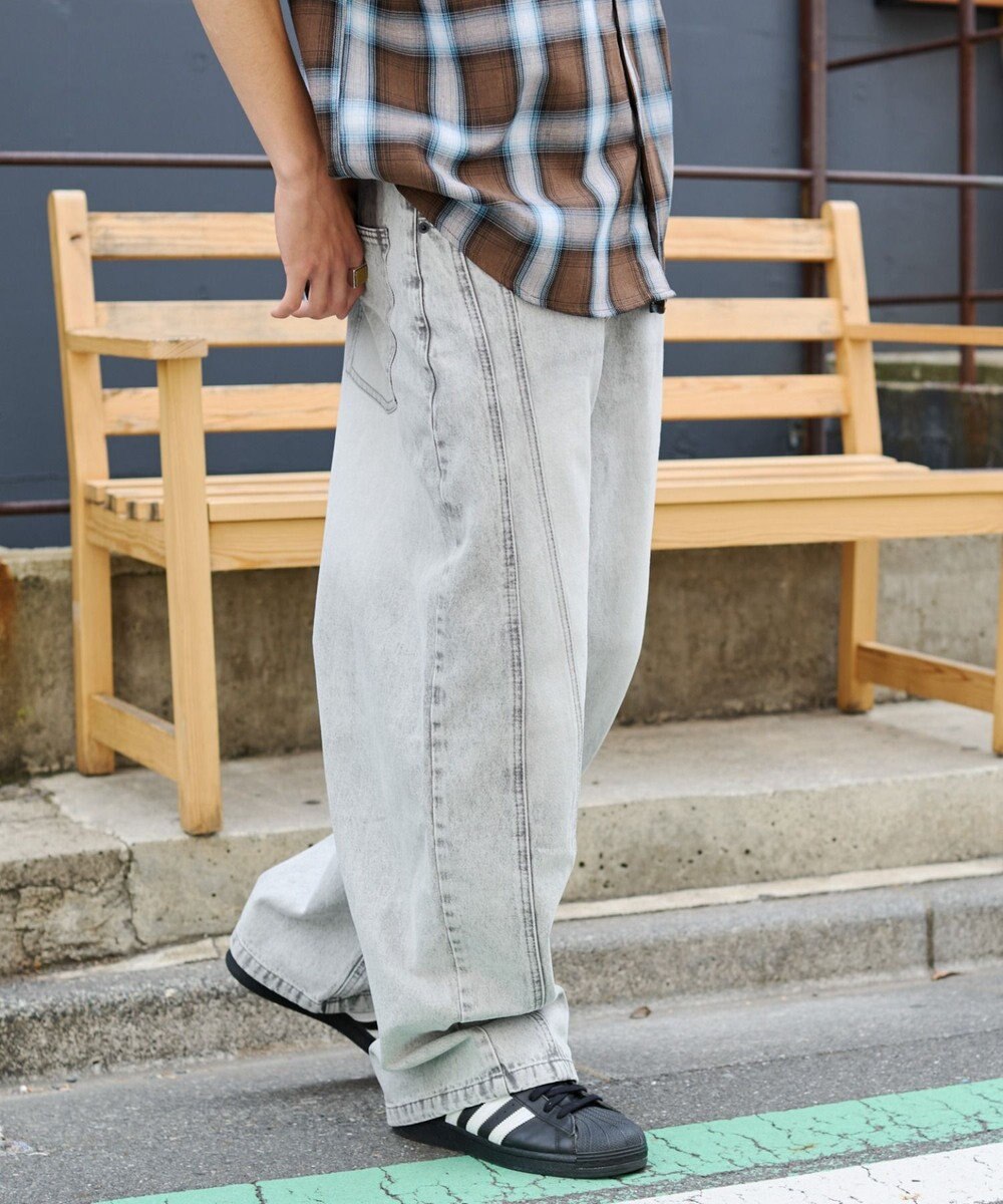 WEGO 【SMLサイズ展開】イージー3Dバレルレッグデニムパンツ 