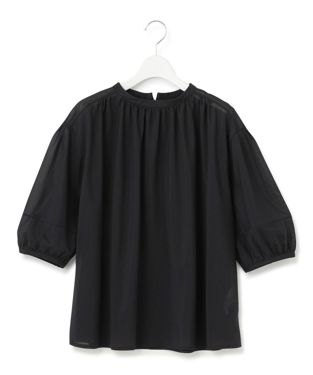 23区 S 【新色追加/洗える】クリアトリコットジャージー ギャザーデザイン カットソー 