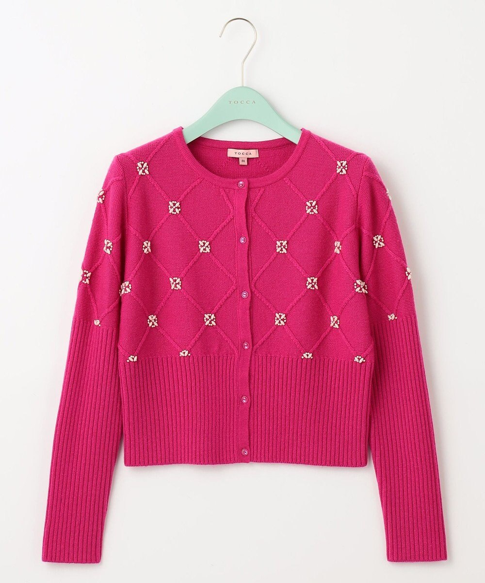 TOCCA 【洗える】PEARL BOUQUET KNIT カーディガン 