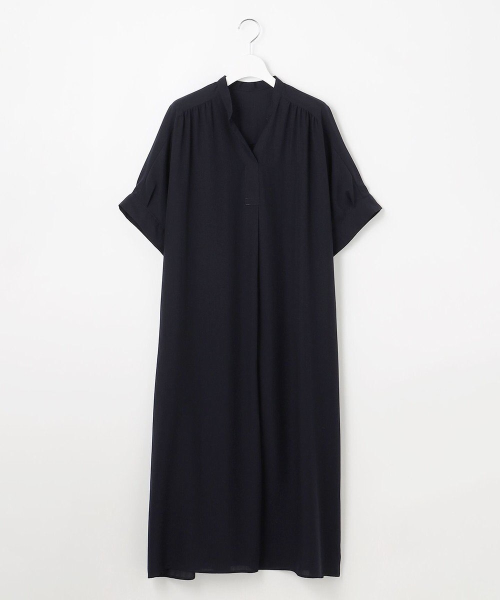 自由区 S 【接触冷感・UVケア・抗菌防臭・洗える】リヨセルポプリンシャツ ワンピース 