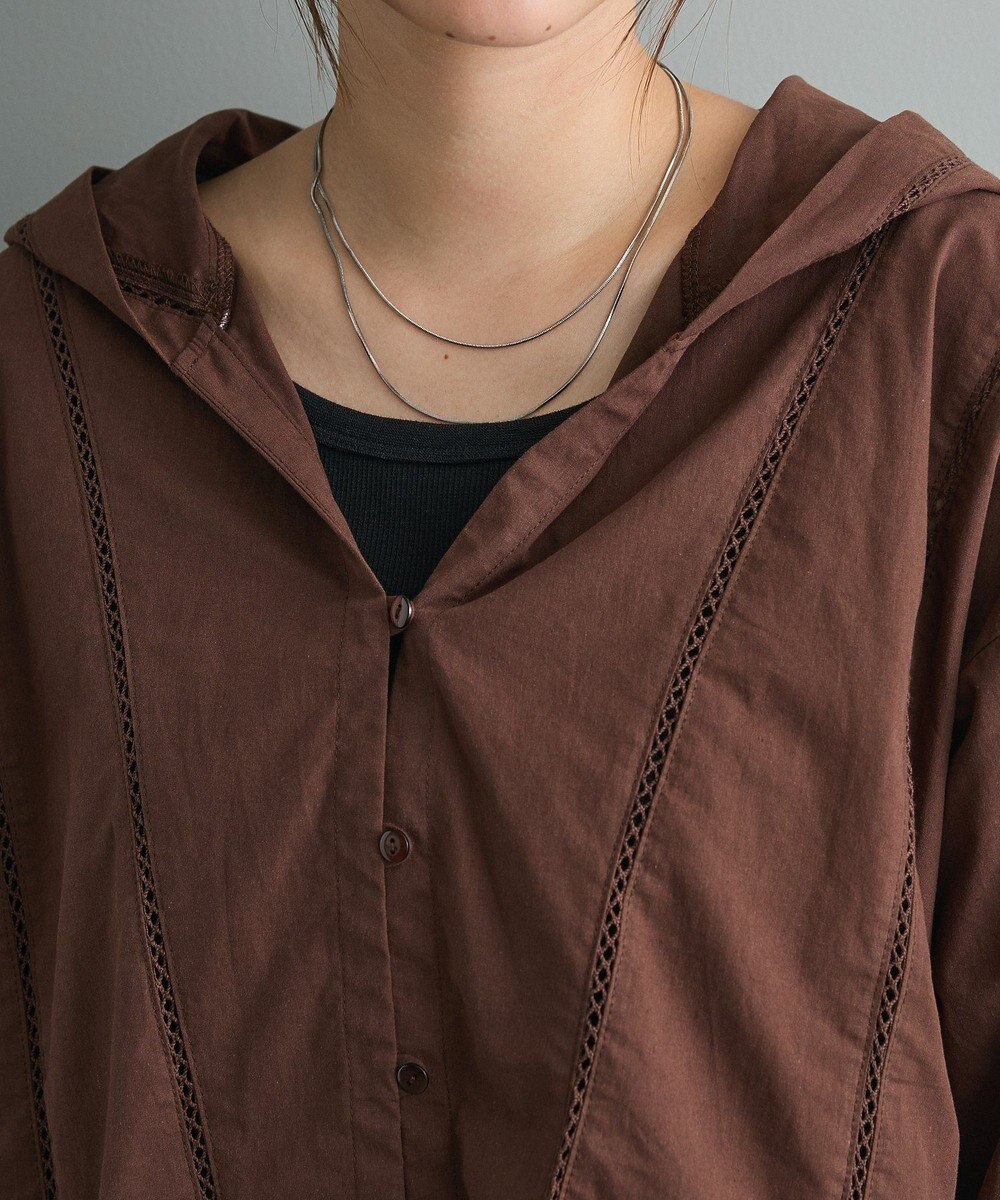 CRAFT STANDARD BOUTIQUE 梯子レースフード付きブラウス 