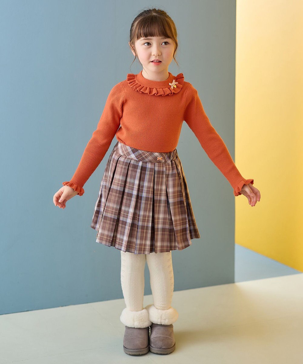 ANY KIDS チェック プリーツ スカパン 