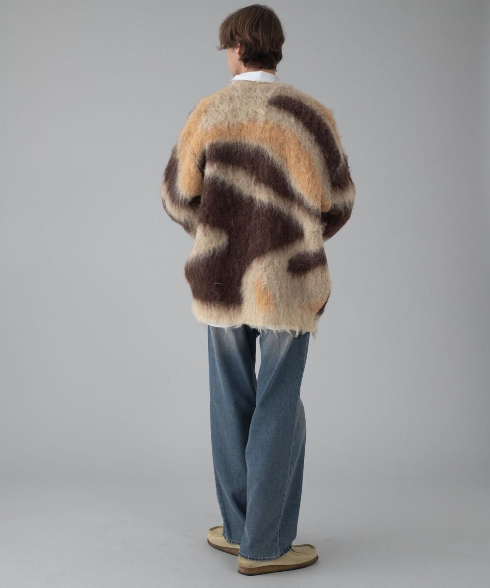 WEGO 【ユニセックス着用ITEM/MLサイズ展開】モヘアタッチパターンカーディガン 