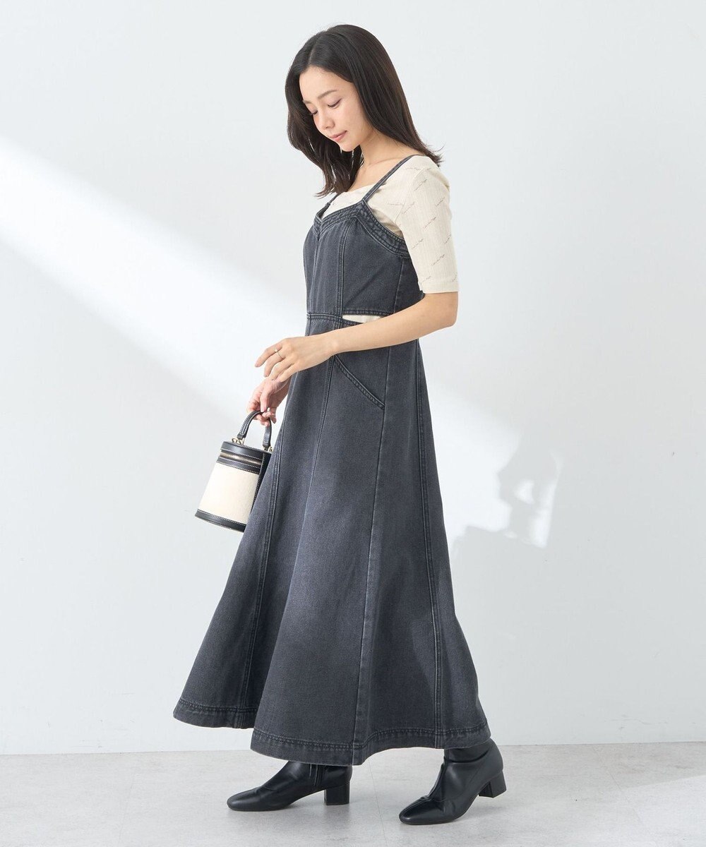earth music&ecology サイドカットデニムキャミワンピース 