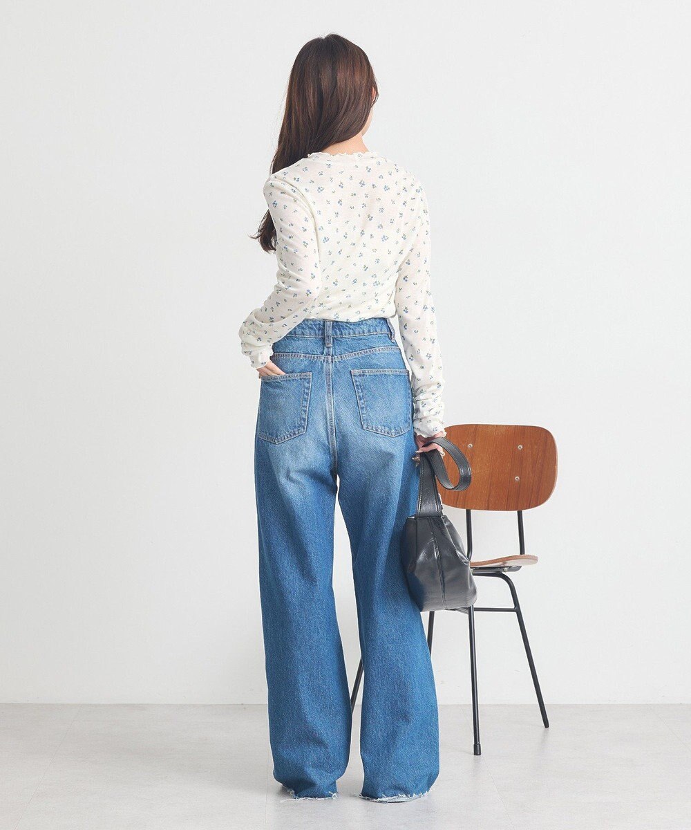 earth music&ecology ハイネックフラワーメロープルオーバー 