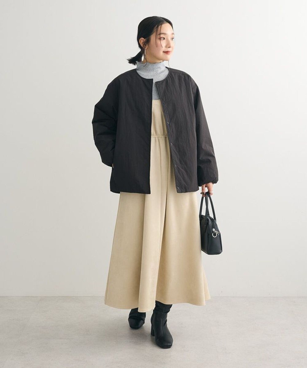 Green Parks シームレスライト中わたノーカラーブルゾン 