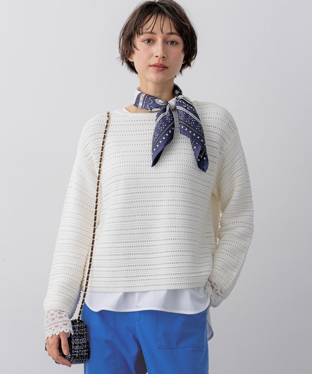 23区 【先行予約】コットンギマ ボートネック ニット 