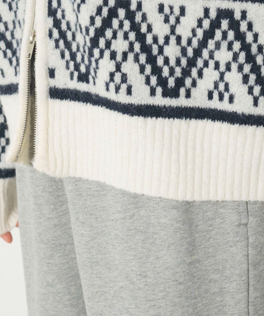 WEGO 雪柄ダブルジップニット 