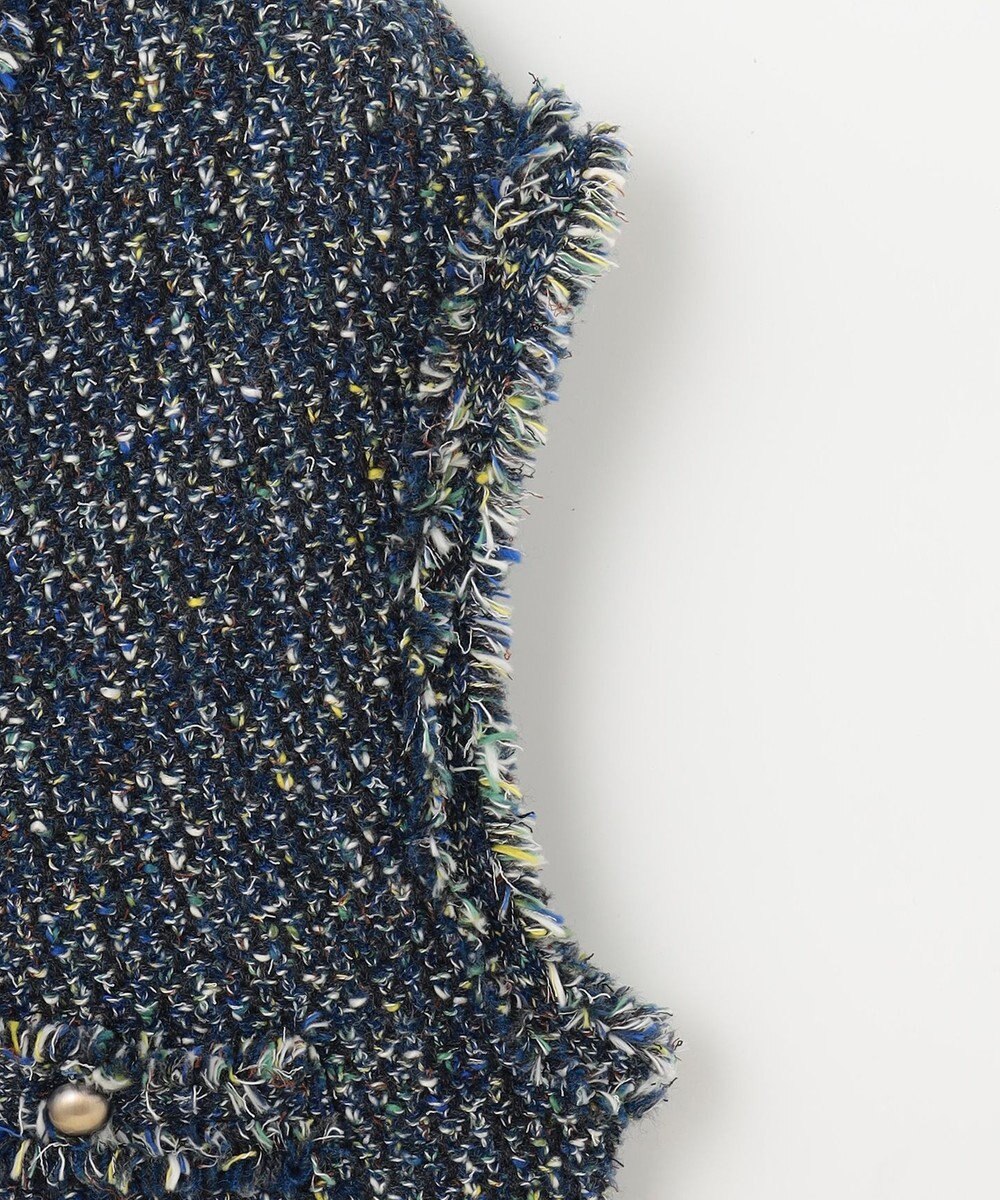 自由区 ミックスツイードニット  ベスト 