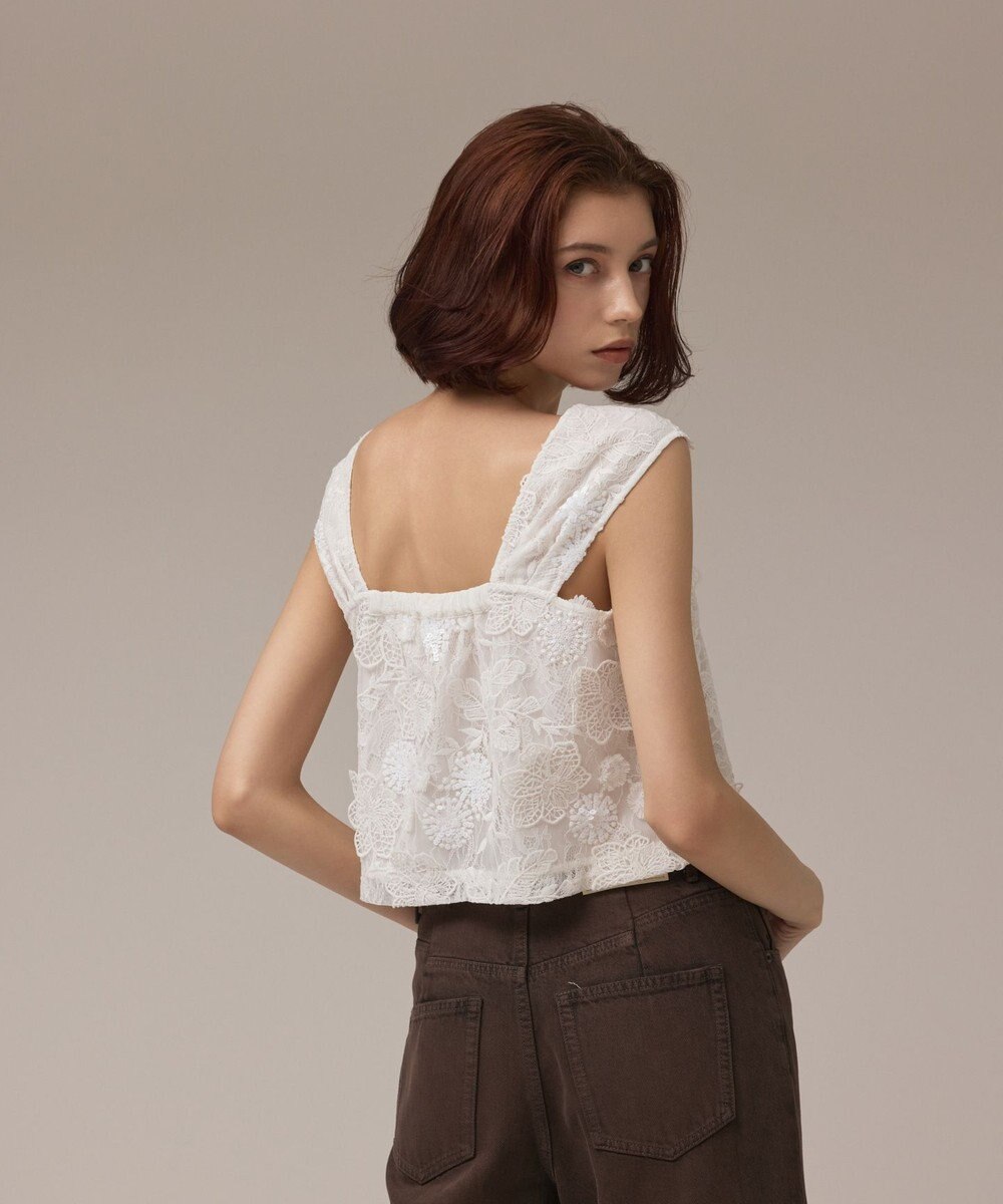 GRACE CONTINENTAL チュール刺繍トップ 