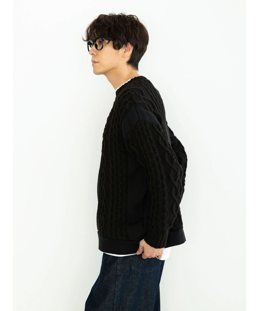 CRAFT STANDARD BOUTIQUE ケーブルニット切り替え裏起毛スウェット 