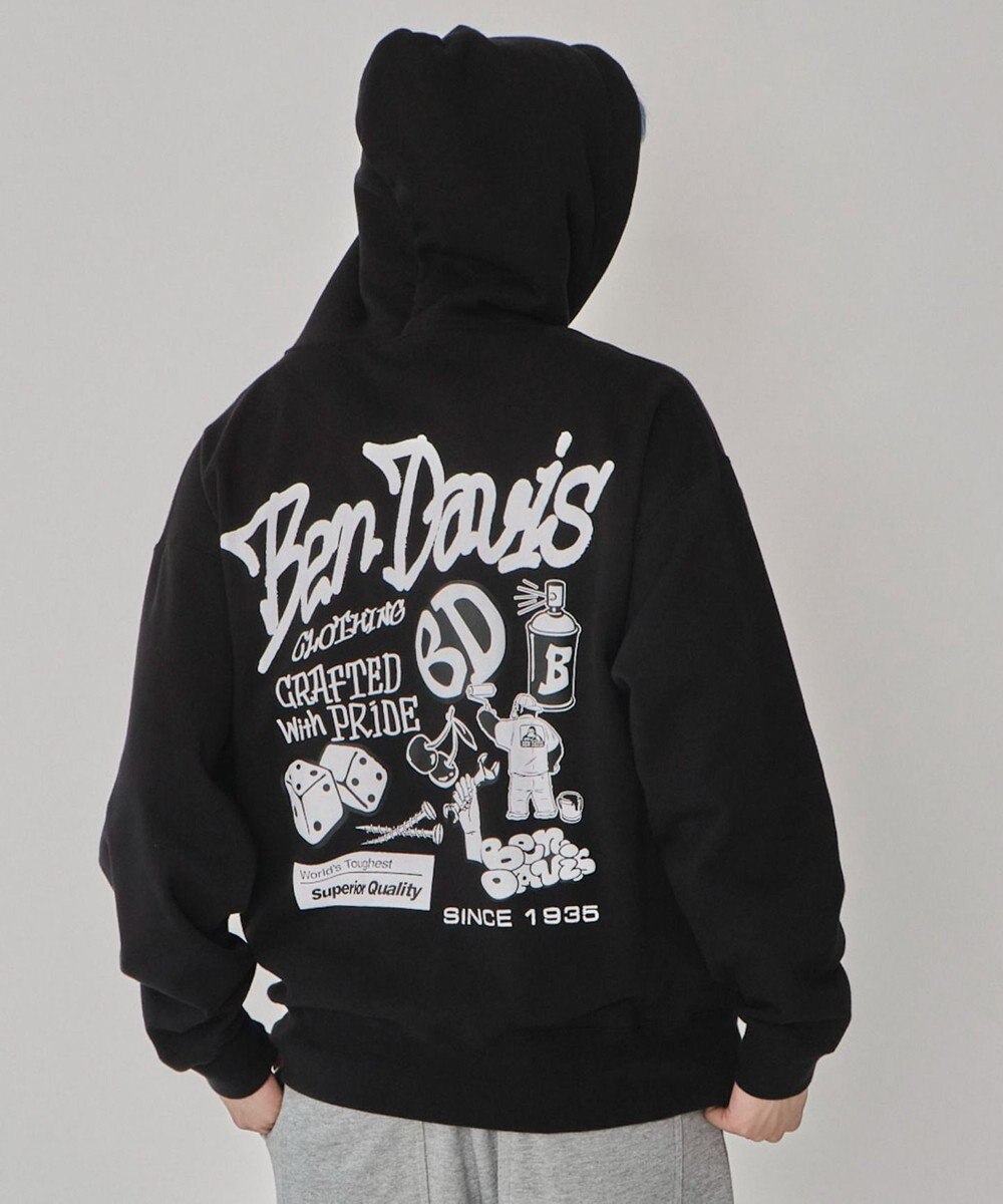 WEGO 【ユニセックス着用ITEM/MLサイズ展開】別注BENDAVISグラフィックジップパーカー 