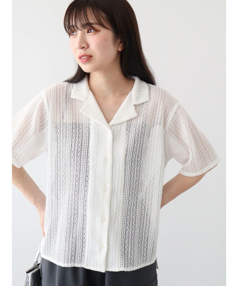 Green Parks レース開襟ブラウス 