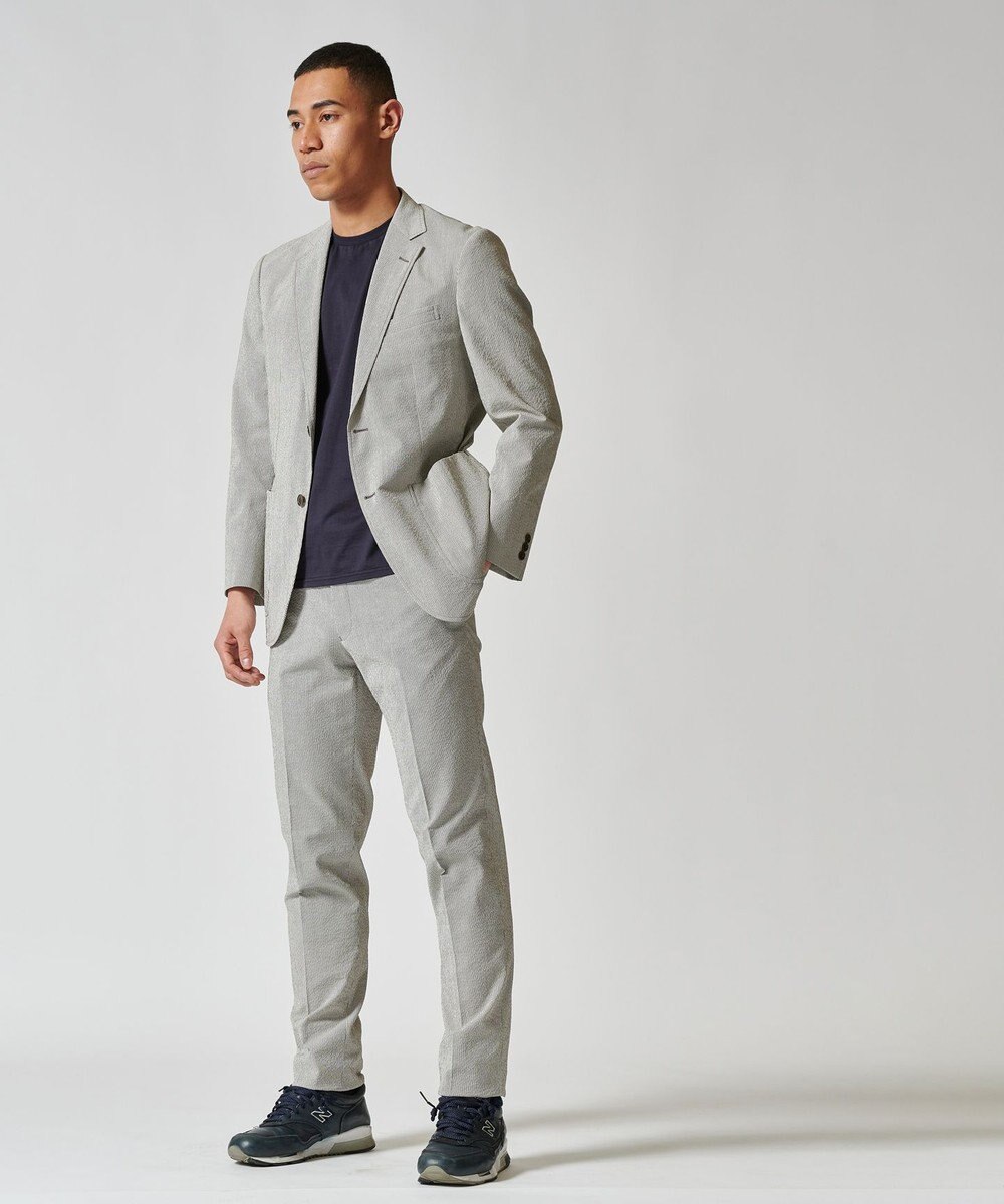 J.PRESS MEN 【J.PRESS PLUS】ポリエステルコットンリネンサッカー スラックス 