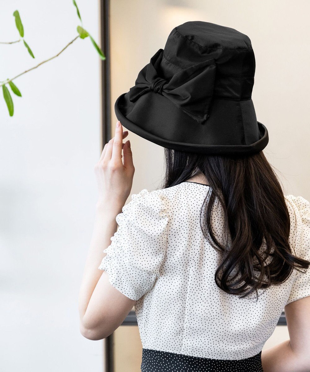 BIG RIBBON HAT 帽子, ブラック系, F