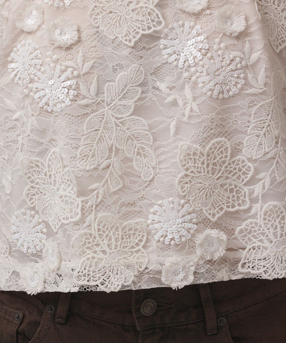 GRACE CONTINENTAL チュール刺繍トップ 