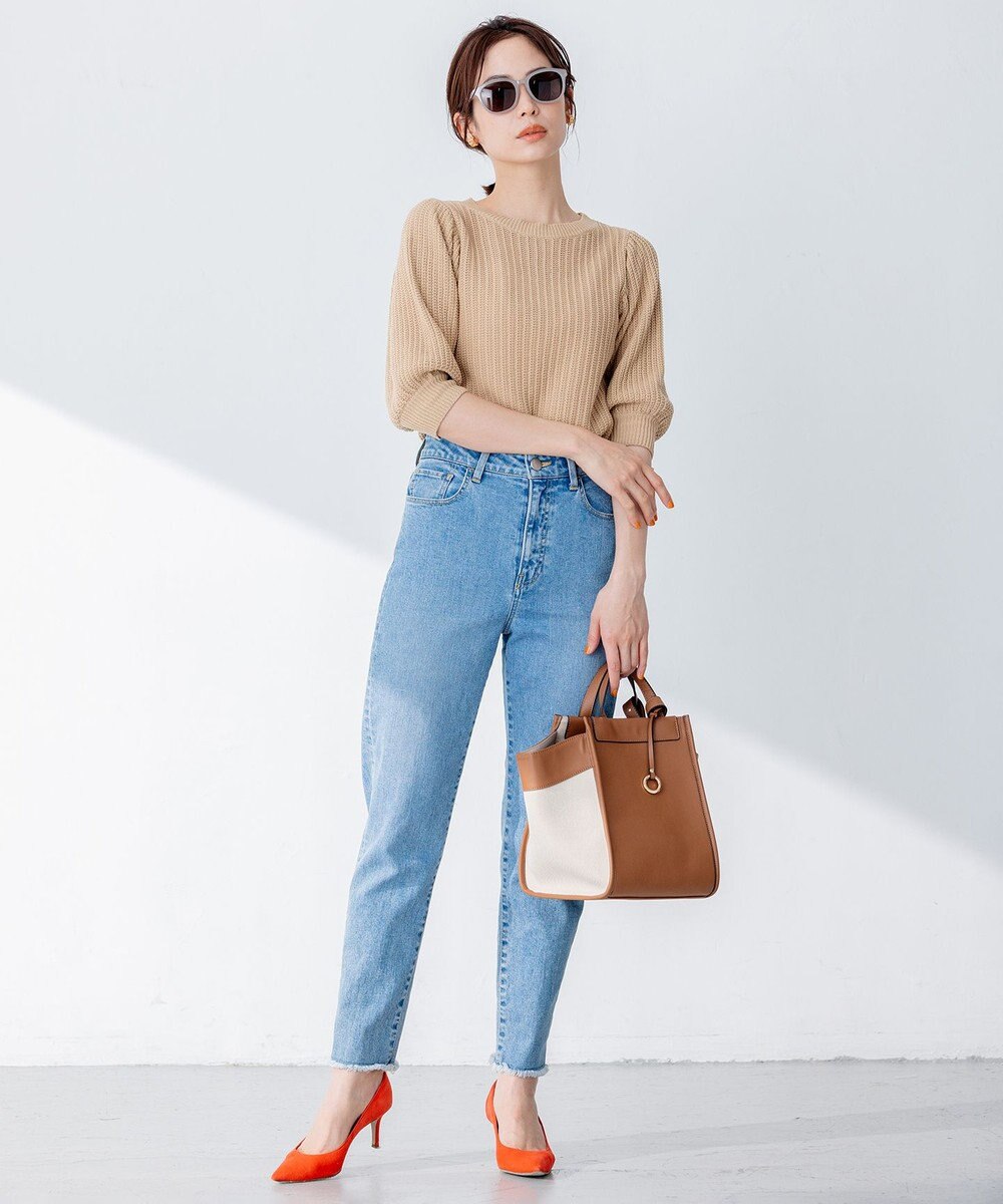 組曲 S 【洗える】CHAIギャザースリーブ ニット 