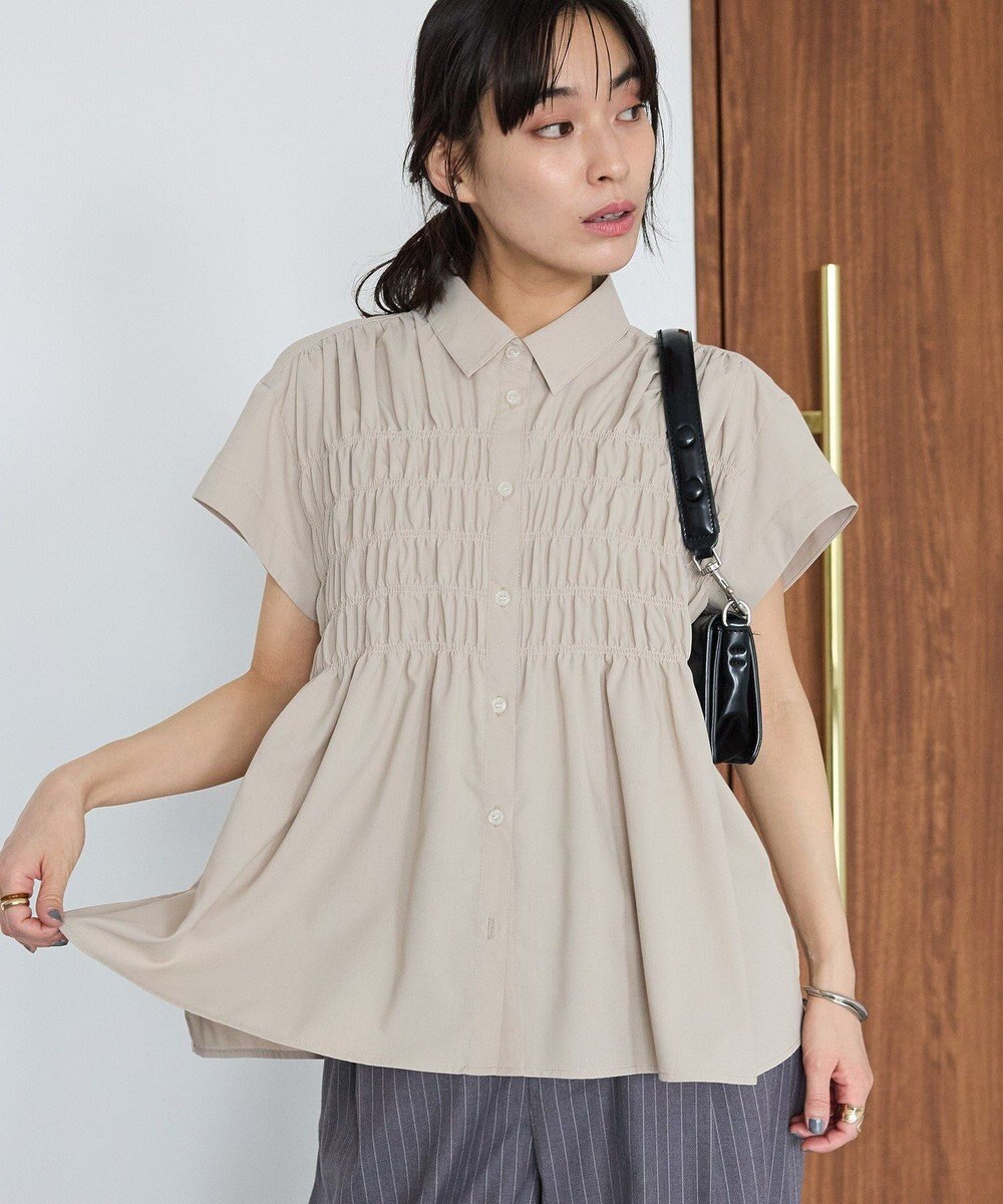 CRAFT STANDARD BOUTIQUE シャーリングショートスリーブブラウス 