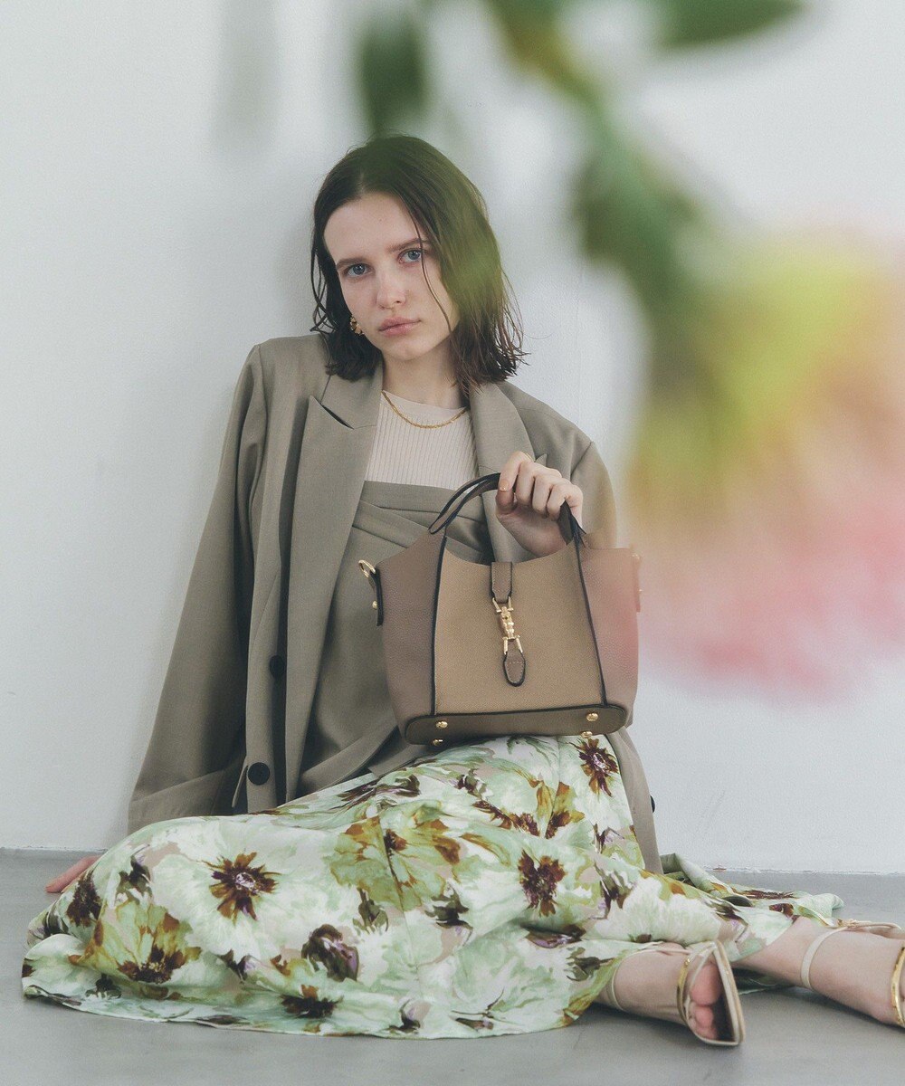 YECCA VECCA 水彩フラワー柄マーメイドスカート 