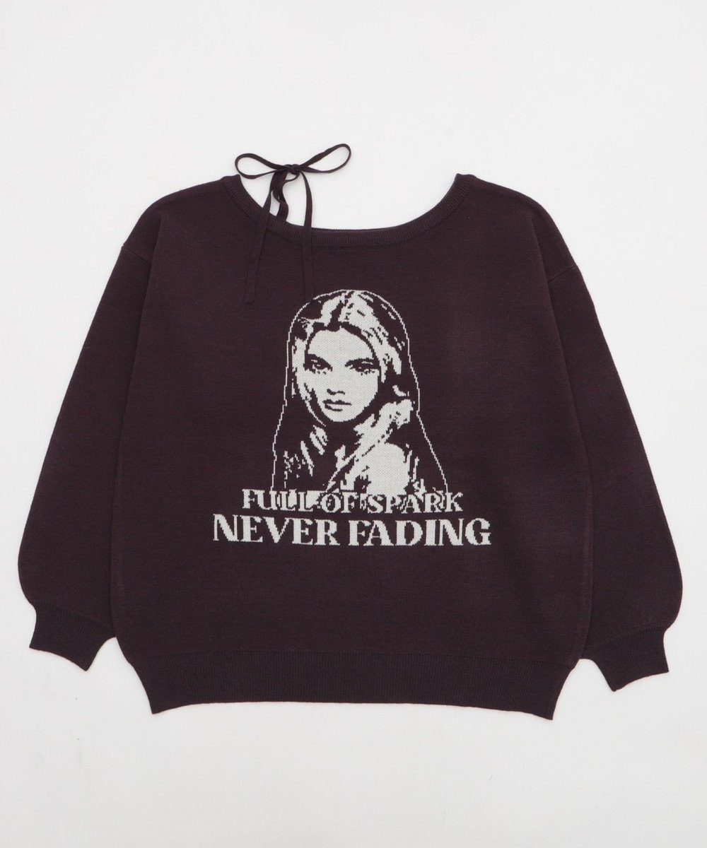 WEGO 【2025年秋冬新作】2WAYグラフィックワンショルBIGニット 