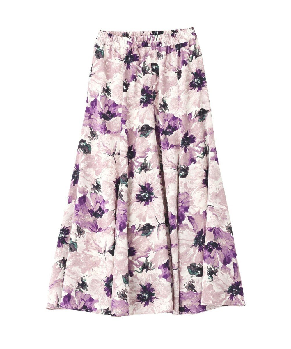 YECCA VECCA 水彩フラワー柄マーメイドスカート 