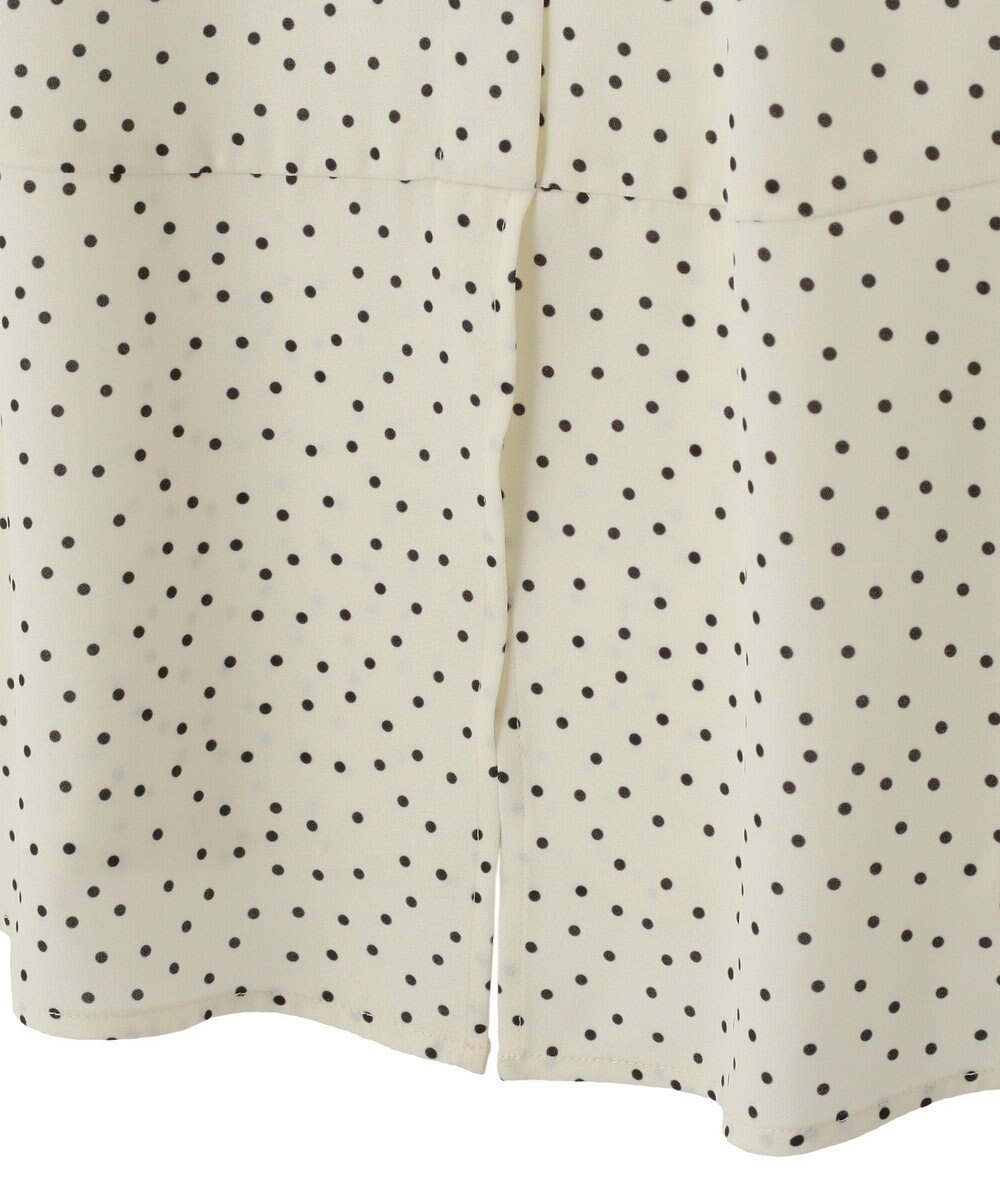 Green Parks ドットイージーケアバックスリットブラウス 