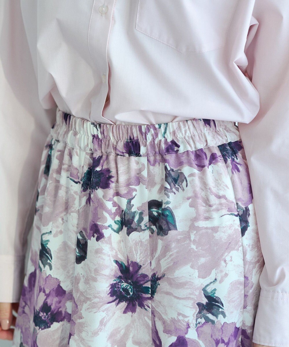 YECCA VECCA 水彩フラワー柄マーメイドスカート 