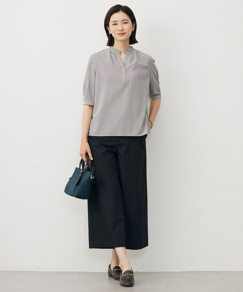 J.PRESS LADIES S 【洗える】ソフトシャンブレー クロップド パンツ 