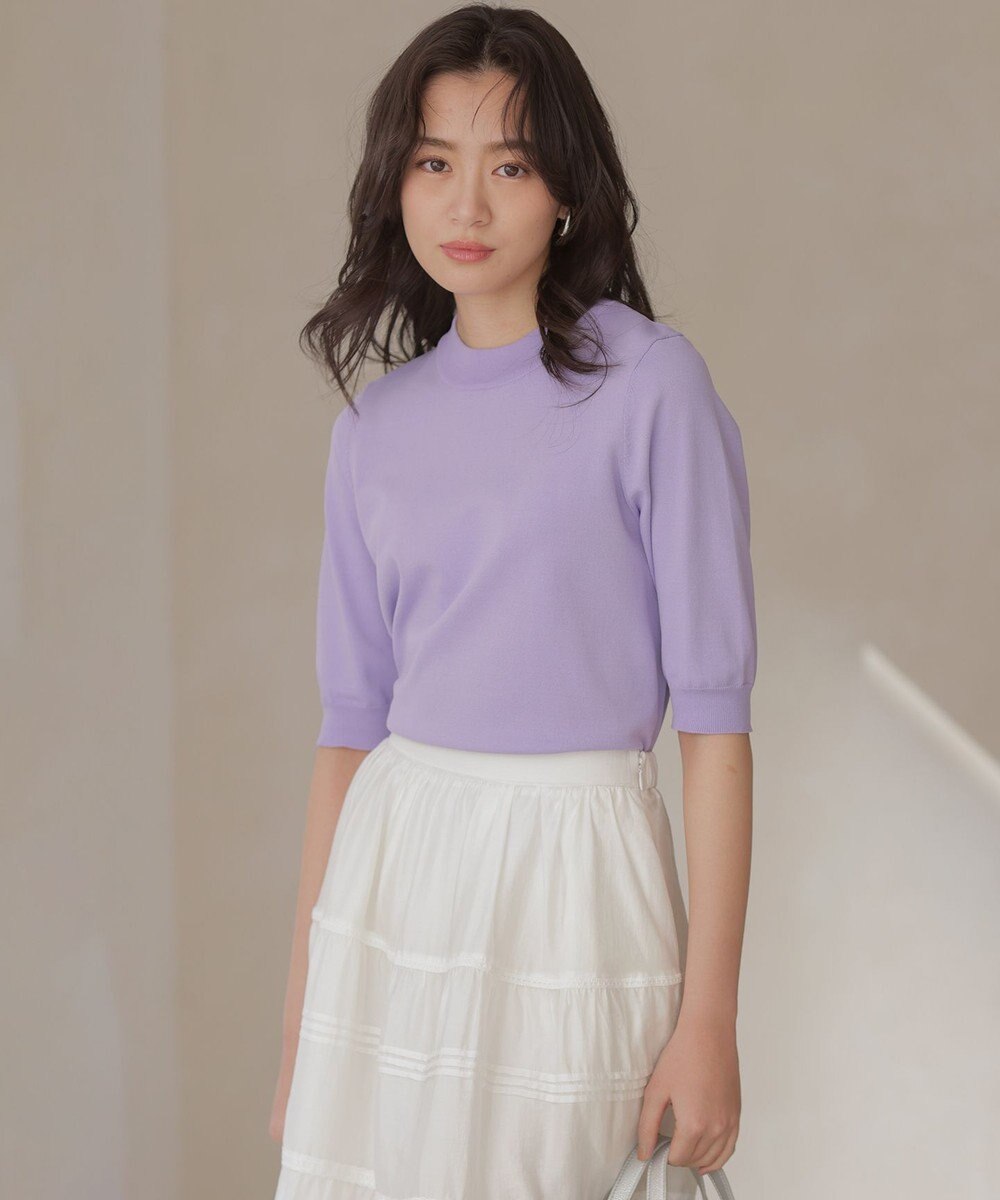 組曲 S マイラックカラー 6分袖 ニット 