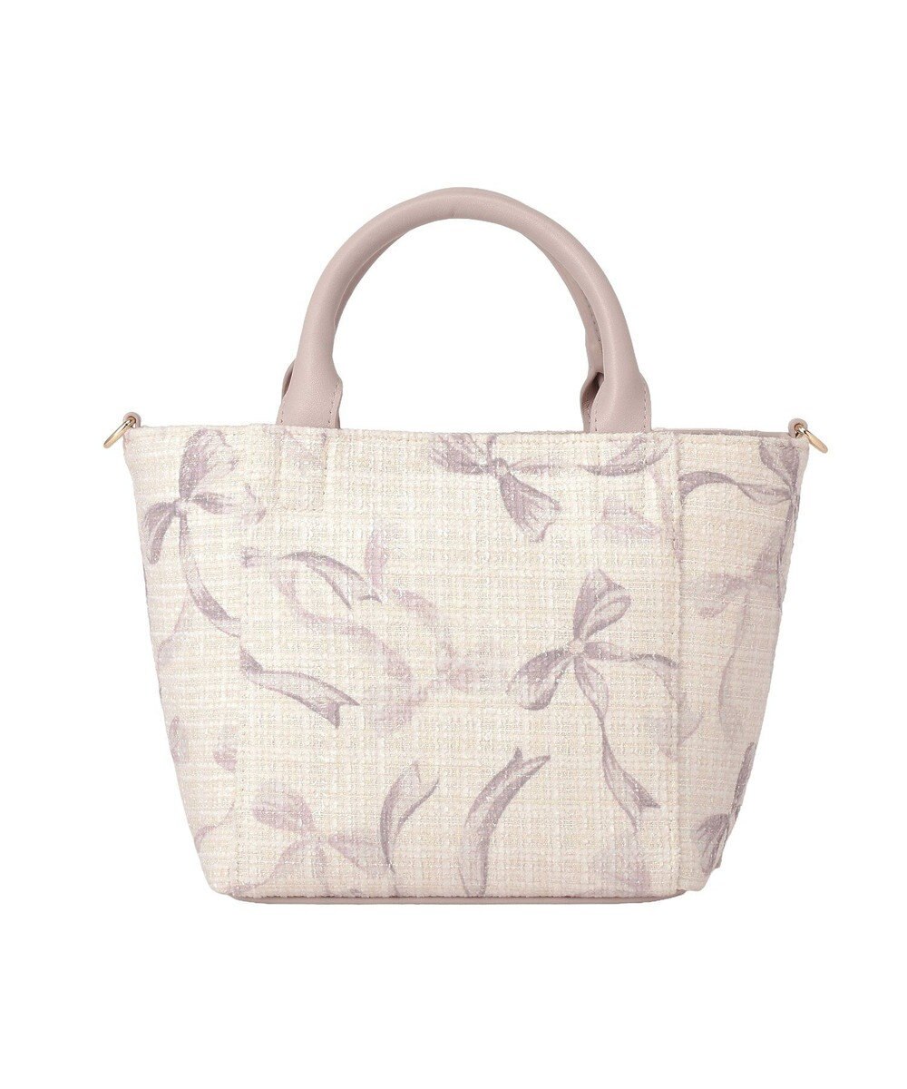 Maison de FLEUR ツイードリボンプリント2WayバッグS 
