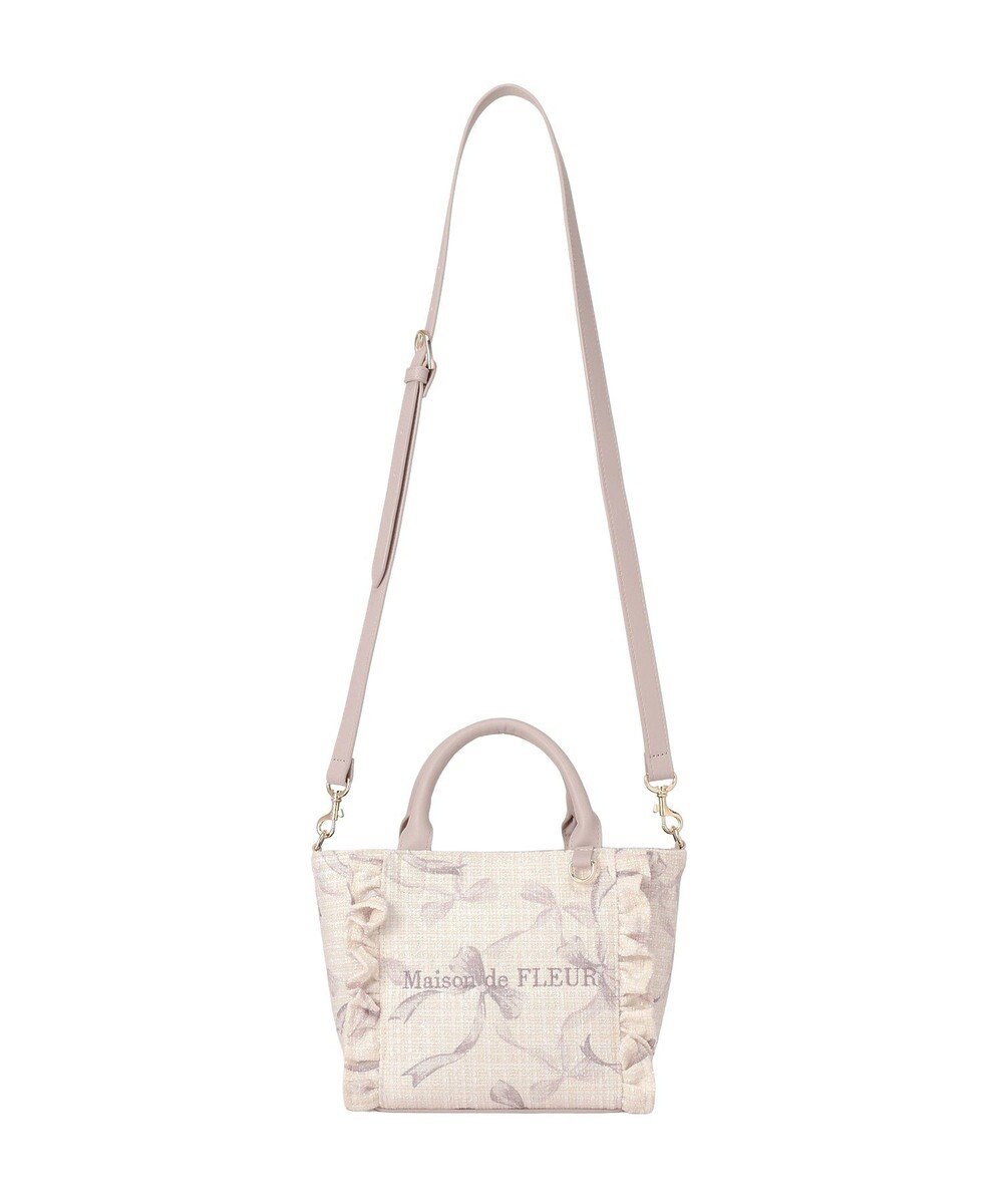 Maison de FLEUR ツイードリボンプリント2WayバッグS 