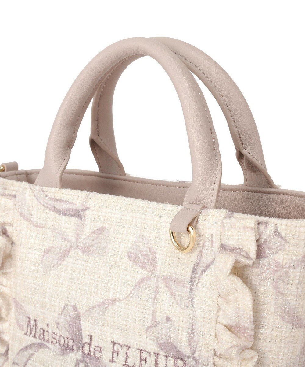 Maison de FLEUR ツイードリボンプリント2WayバッグS 