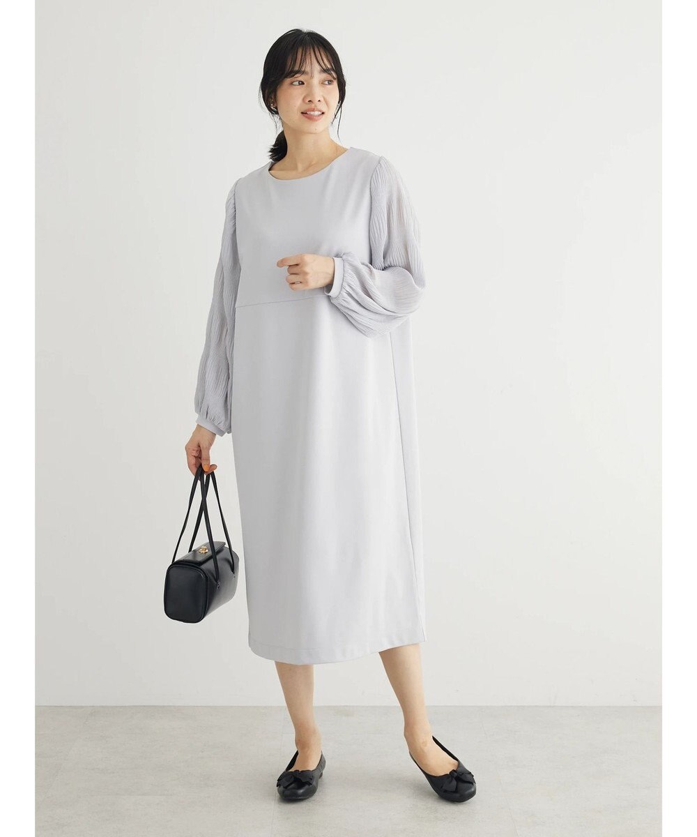 Green Parks マジョリカ袖ドッキングワンピース 