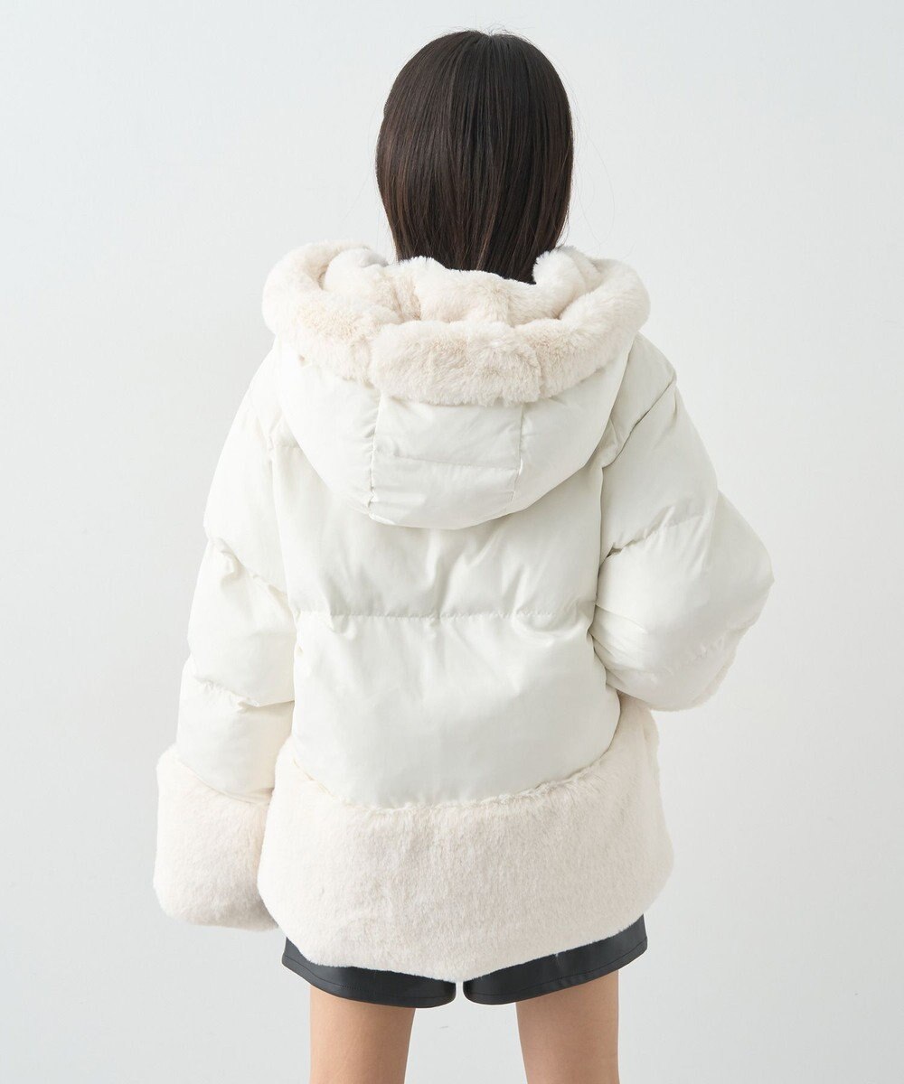 earth music&ecology フードファー中綿ショートコート 