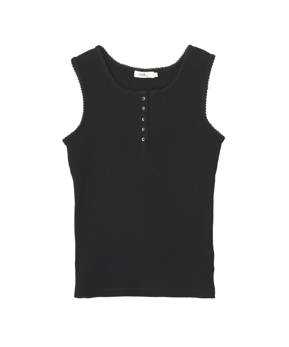 earth music&ecology 【綿100％】ピコミシンヘンリーネックタンクトップ 