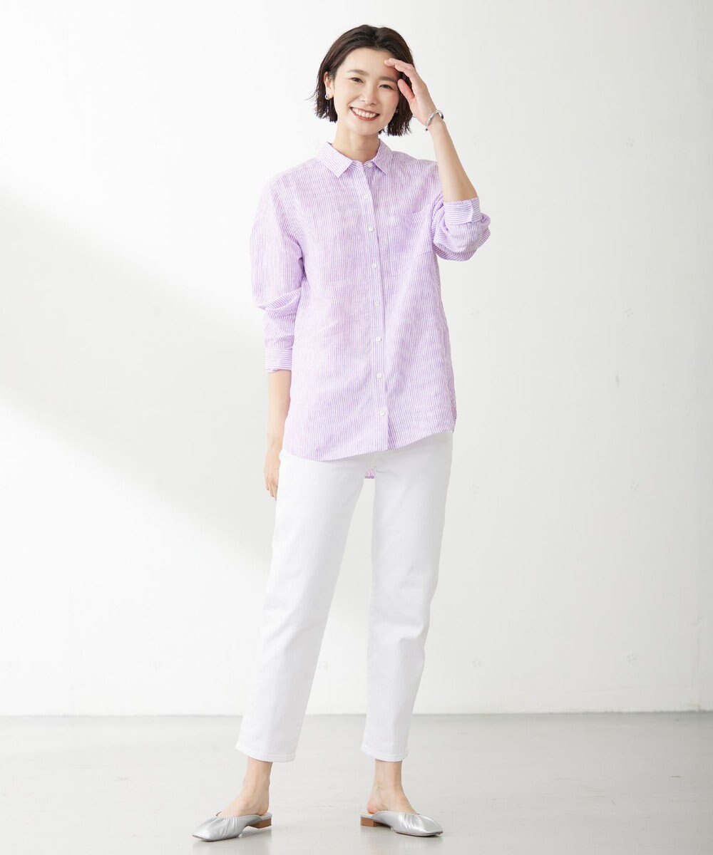 J.PRESS LADIES 【洗える】リネン シャツ 