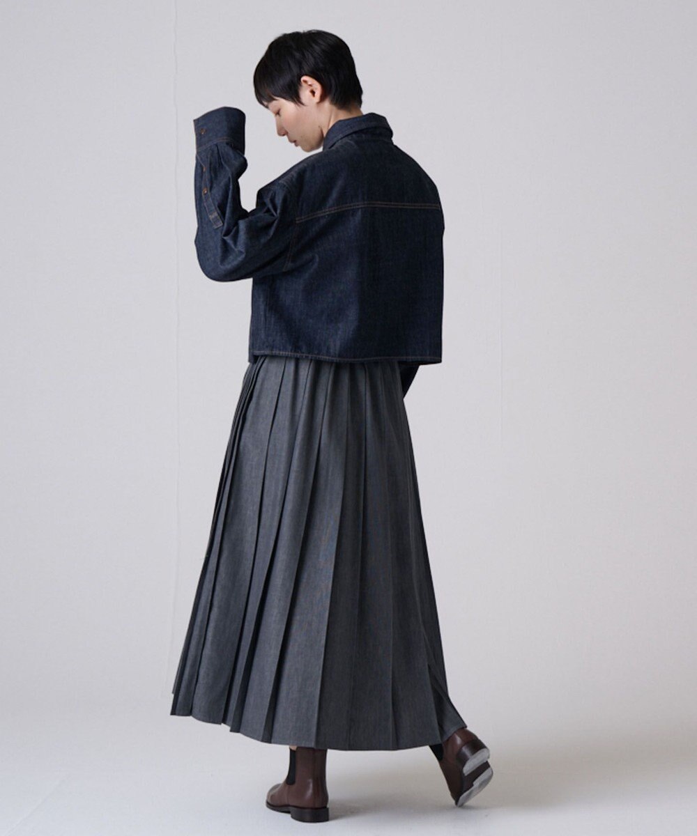Ripo trenta anni 【ブランド人気】PLEATS RELAX LONG SK プリーツデニムスカート 
