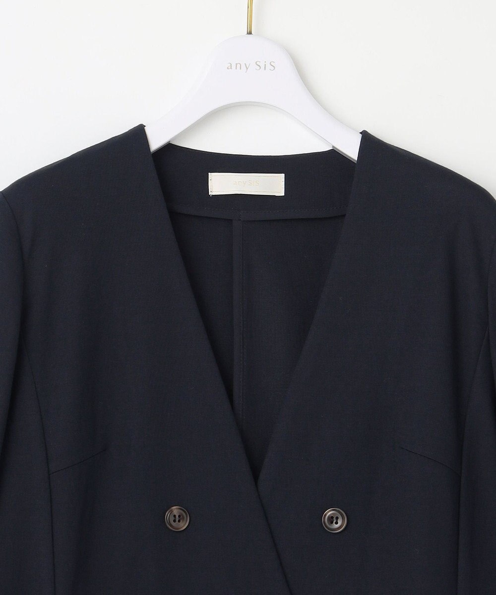 ANY SIS 【洗える】ノーカラーライト ジャケット 