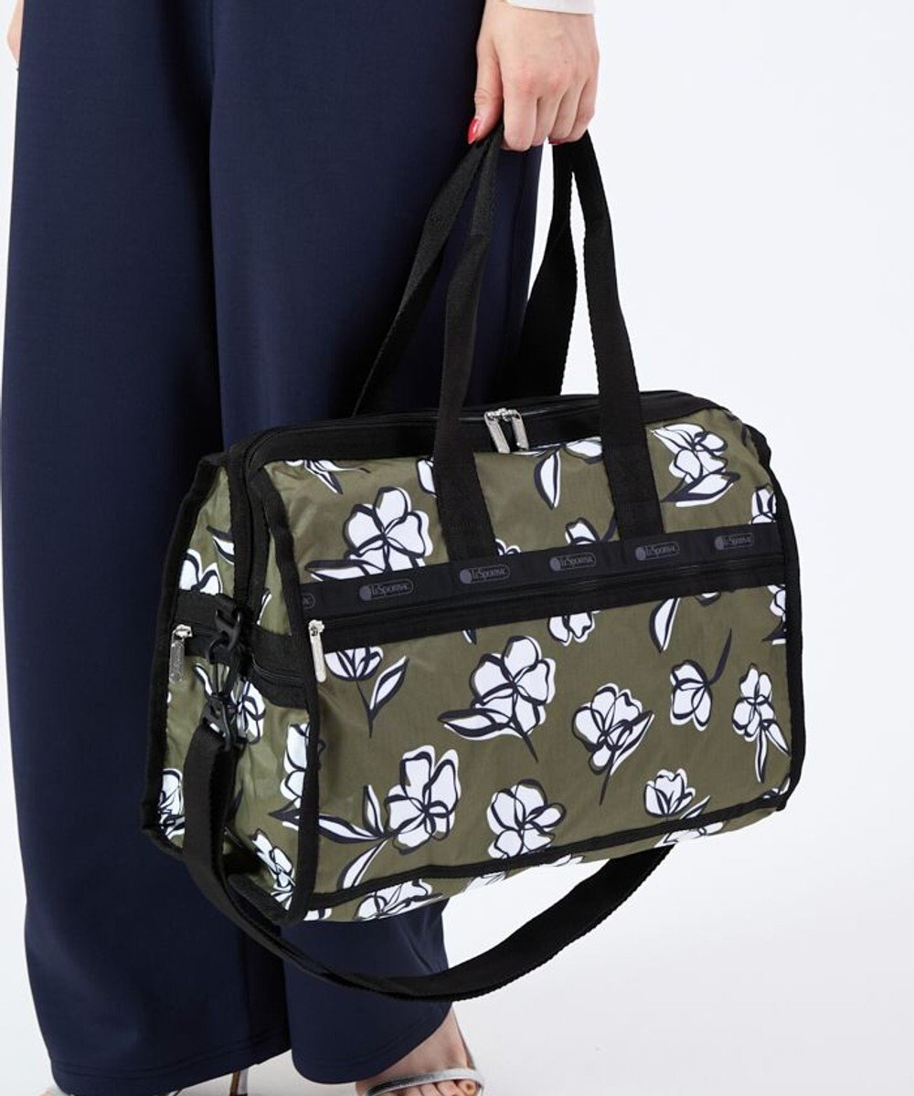 LeSportsac DELUXE MED WEEKENDER/オリーブフローラルシルエット 