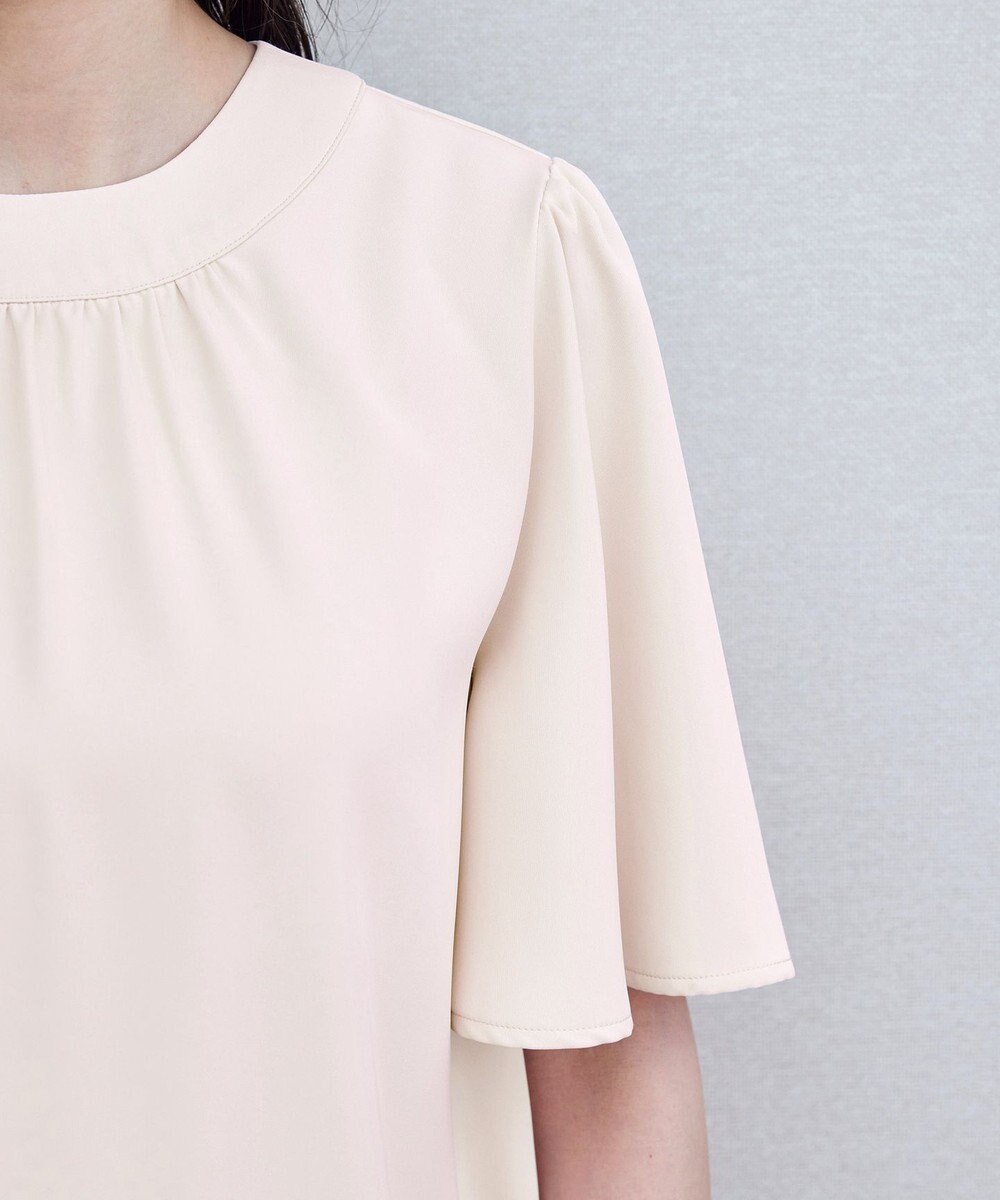 Tiaclasse 【洗える】5分丈フレアスリーブブラウス 