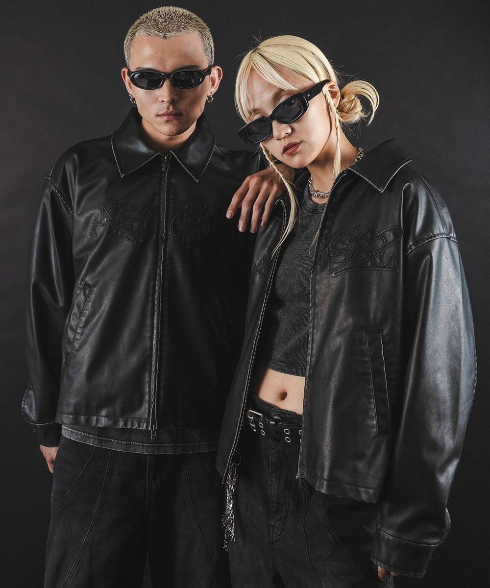 WEGO 【ユニセックス着用ITEM】MA55IVE　PUショートグラフィックブルゾン 