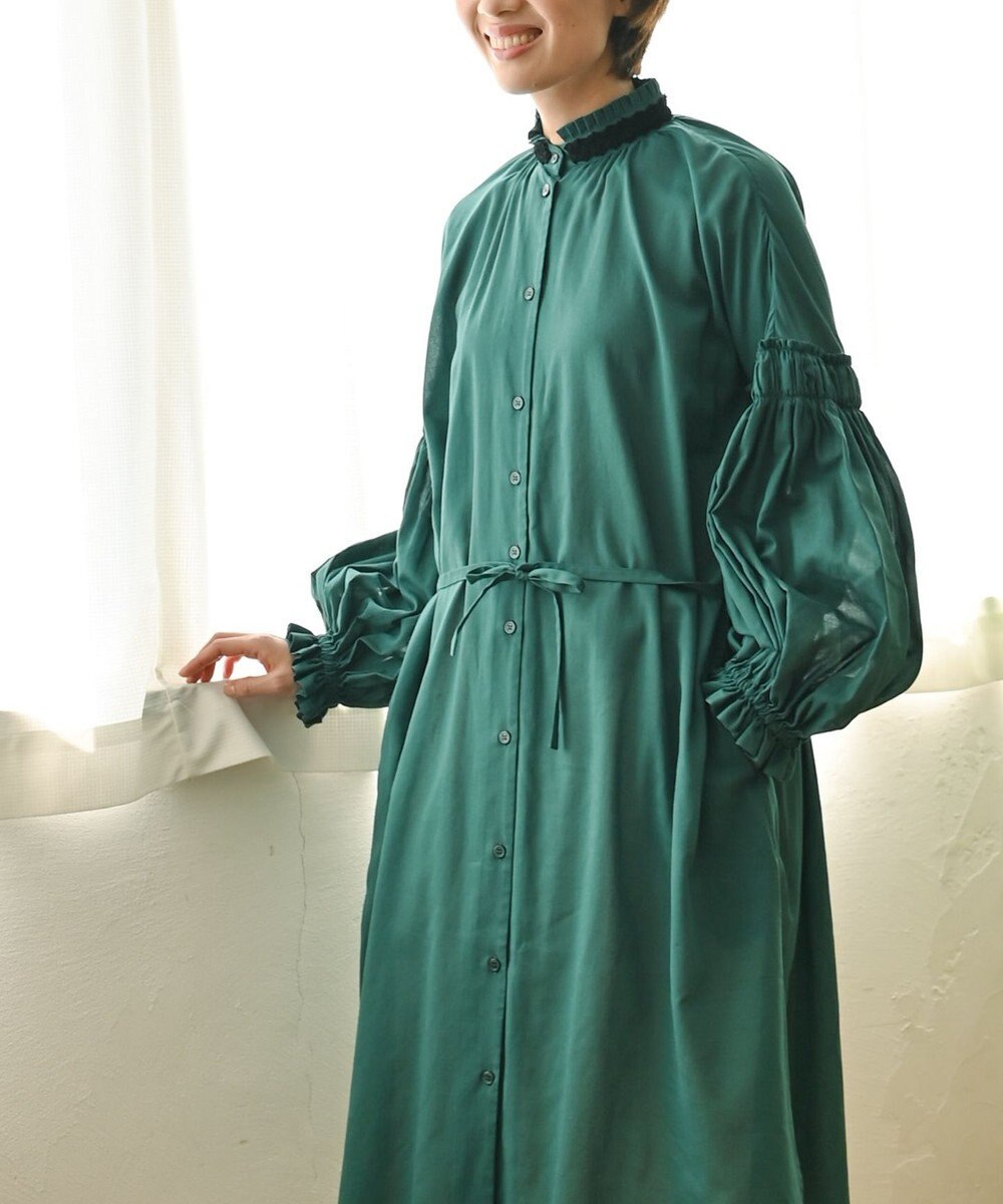 muuc 〈コットン100%強撚糸〉〈2WAY〉〈遠州織物の工場で織られた上質な生地〉〈シースルー〉〈ドライタッチ〉コットンドビーギャザー 羽織り＆ワンピースドレス 