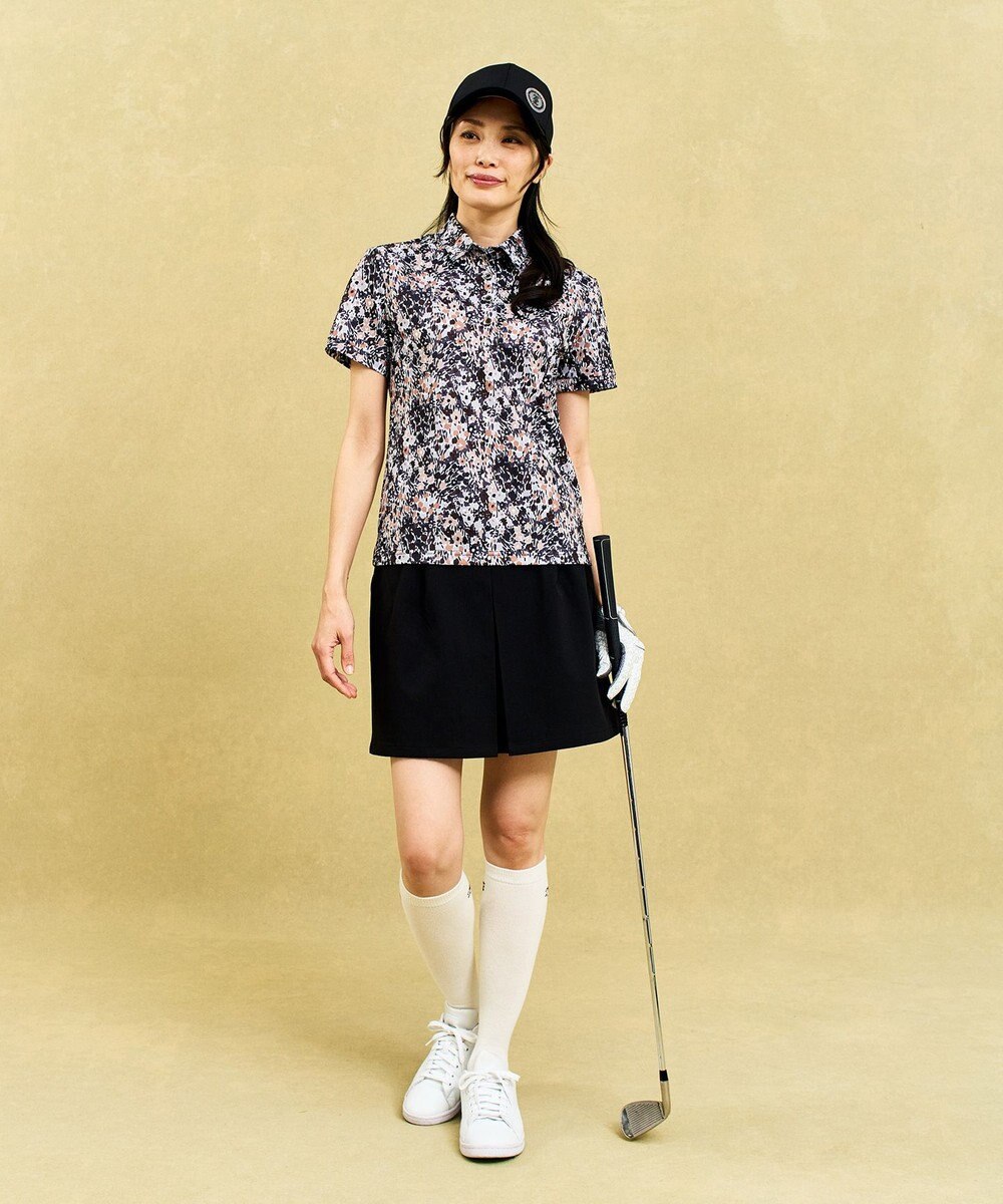 23区GOLF 【WOMEN】総柄フラワープリント ポロシャツ 