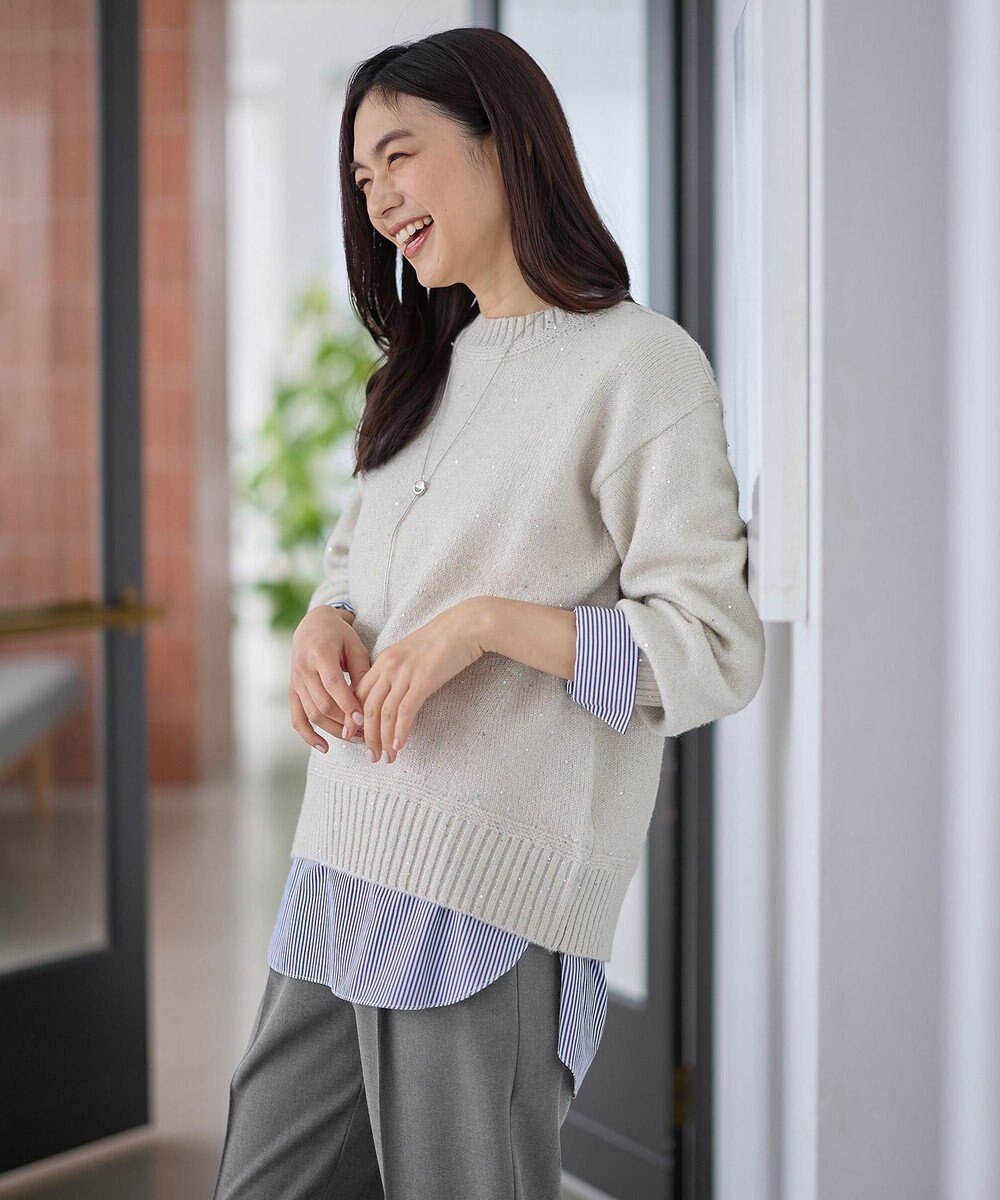 ANY スパンコールニット 