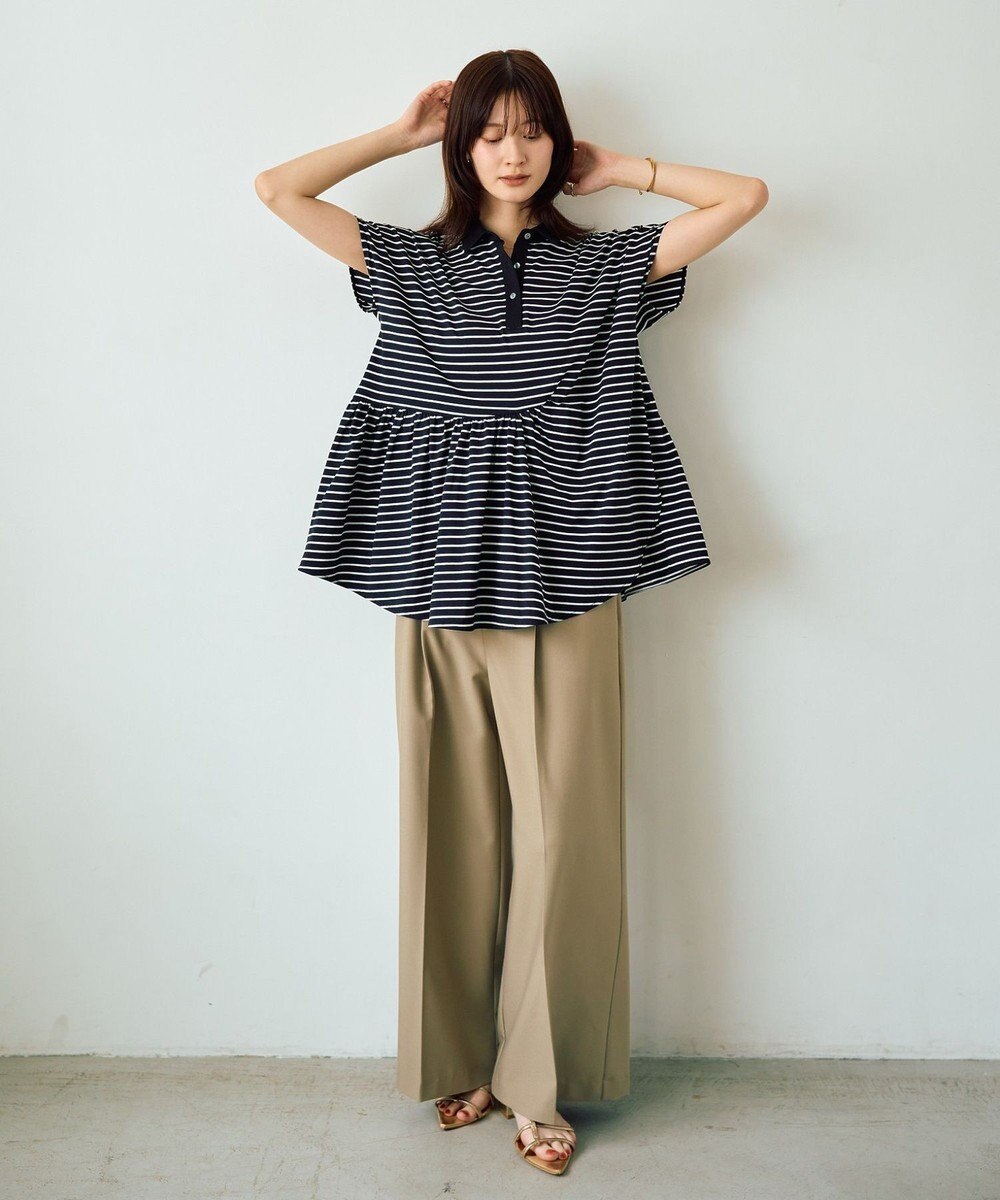 YECCA VECCA アシメボーダーポロシャツ 