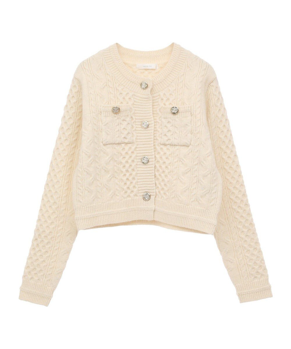 Green Parks ・ｓｗｉｎｇ　ｂｙ　ケーブルニットカーディガン 