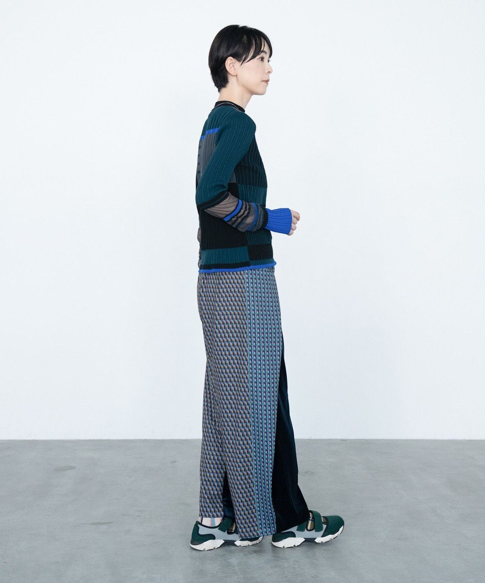 COQ CONCORD カラーブロックリブニット 