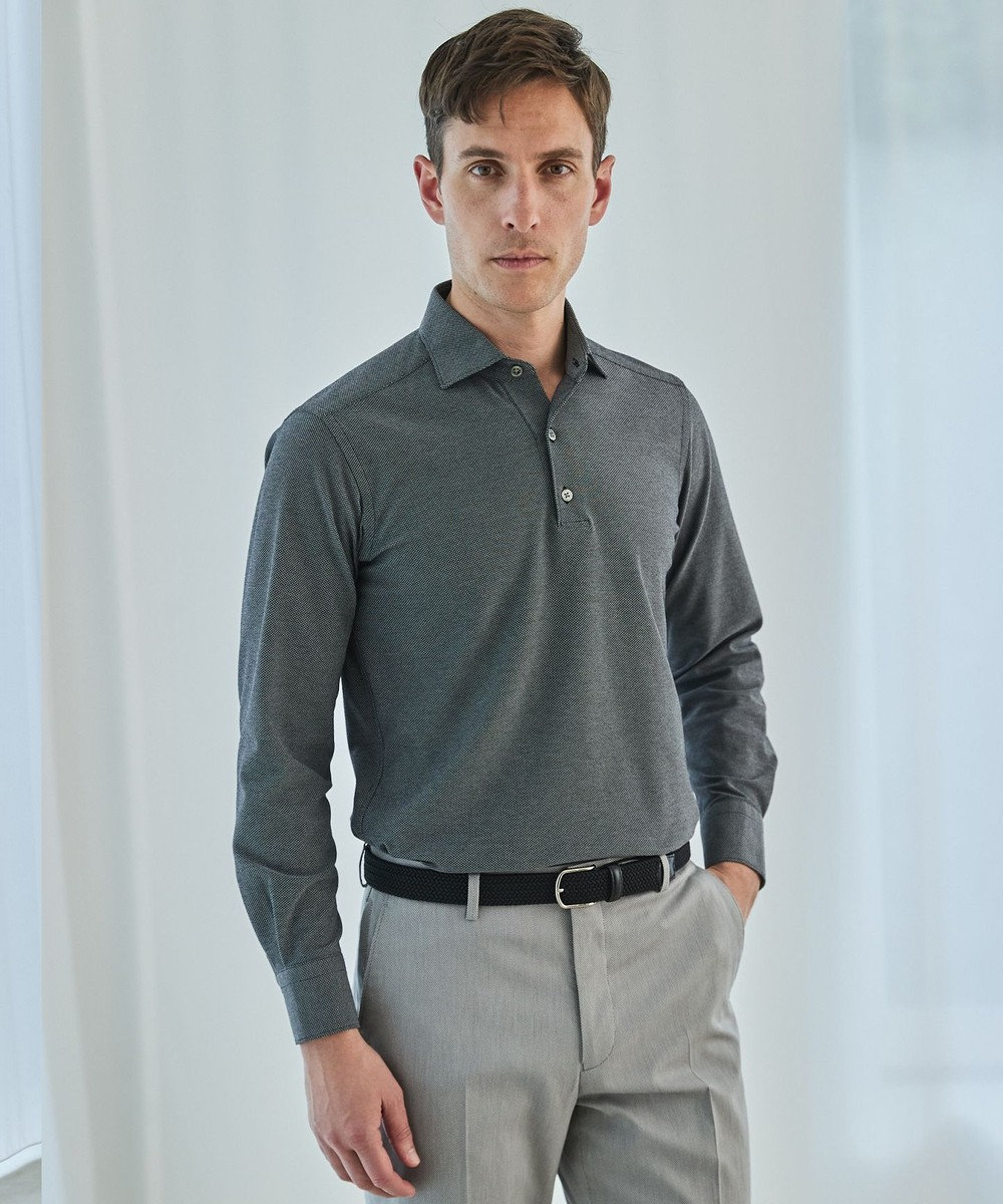 GOTAIRIKU あのBIZポロが 長袖に【仕事で着られる】キレイめ 鹿の子 ビズポロシャツ_ロング 